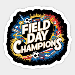 Field Day Champions: Groovy Sports Spectacle Sticker